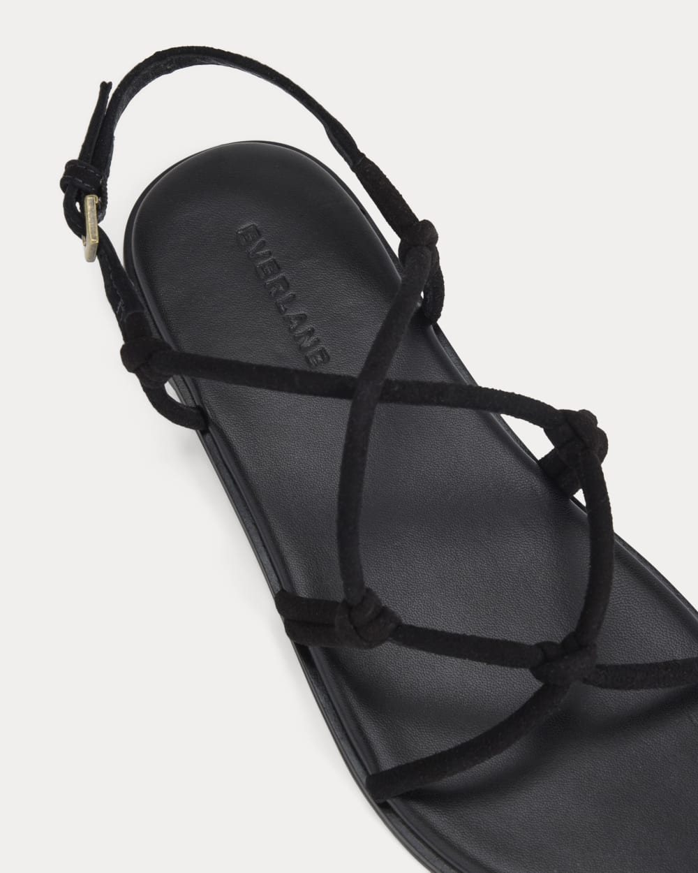 Suede Travel Sandal in Black Suede — detail view