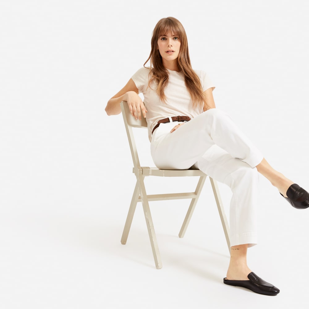 The Straight-Leg Pant in Bone — detail view
