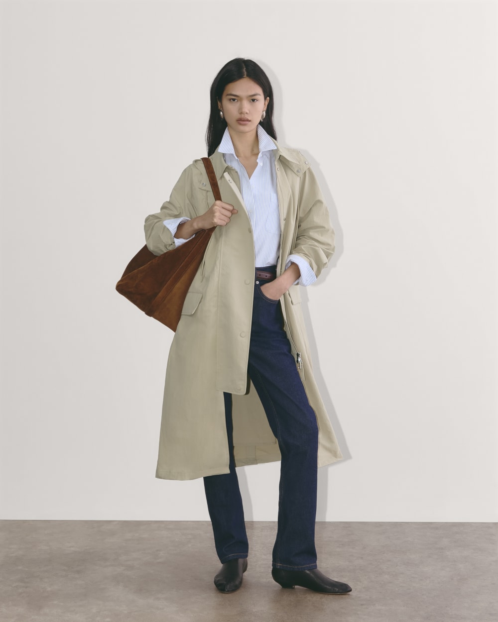 The Oversized Anorak in Trench Coat Khaki — front view