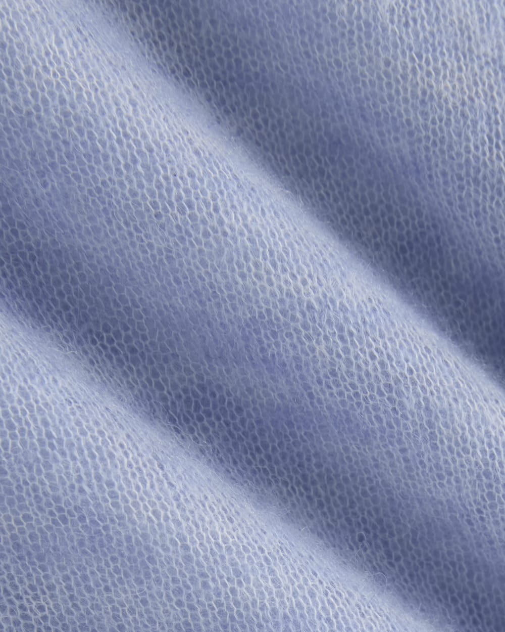 The Air Alpaca™ Short-Sleeve Cardigan in Soft Blue — detail view