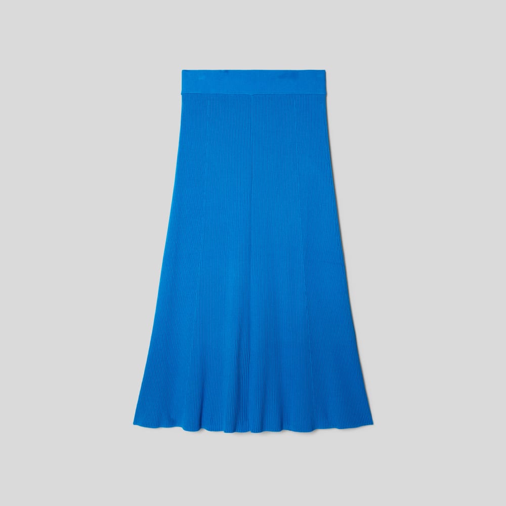 The Ribbed Knit Skirt in Brilliant Blue — alternate view