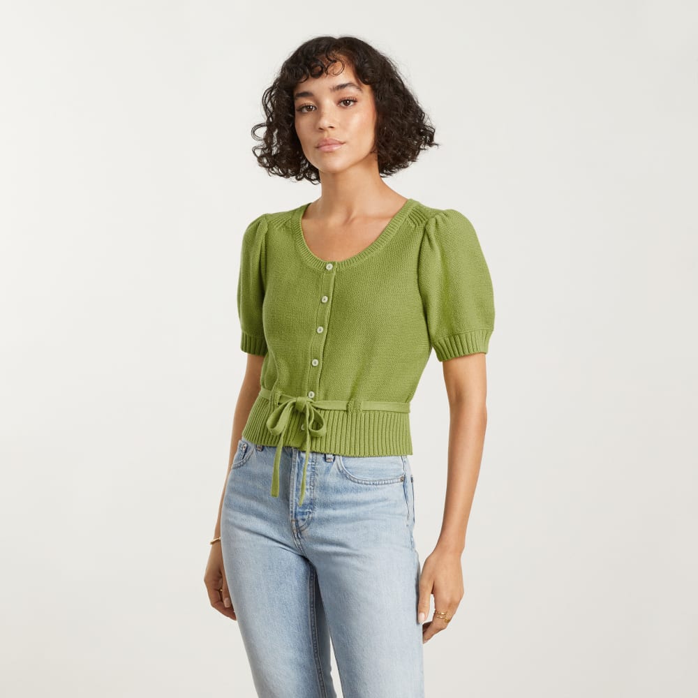 The Puff Sleeve Sweater Top in Pepper — alternate view