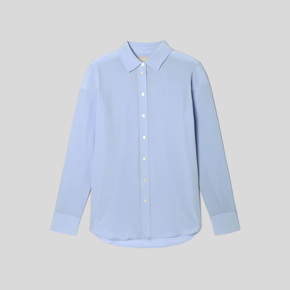 The Must-Have Shirt in Washable Silk in Periwinkle — alternate view