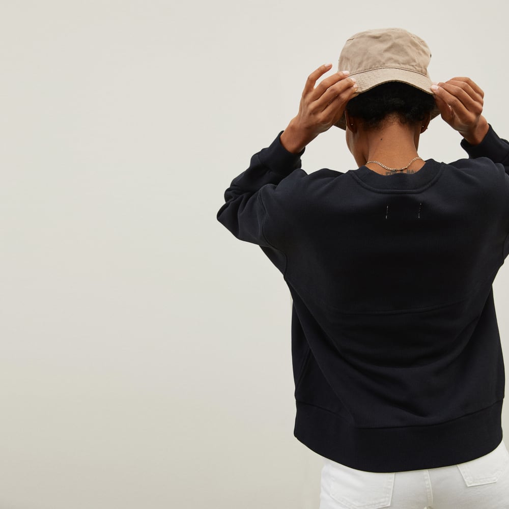 The Track Oversized Crew in Black — detail view