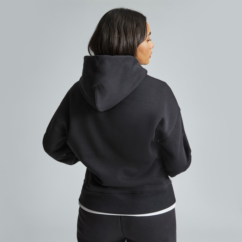 The ReTrack Hoodie in Black — detail view
