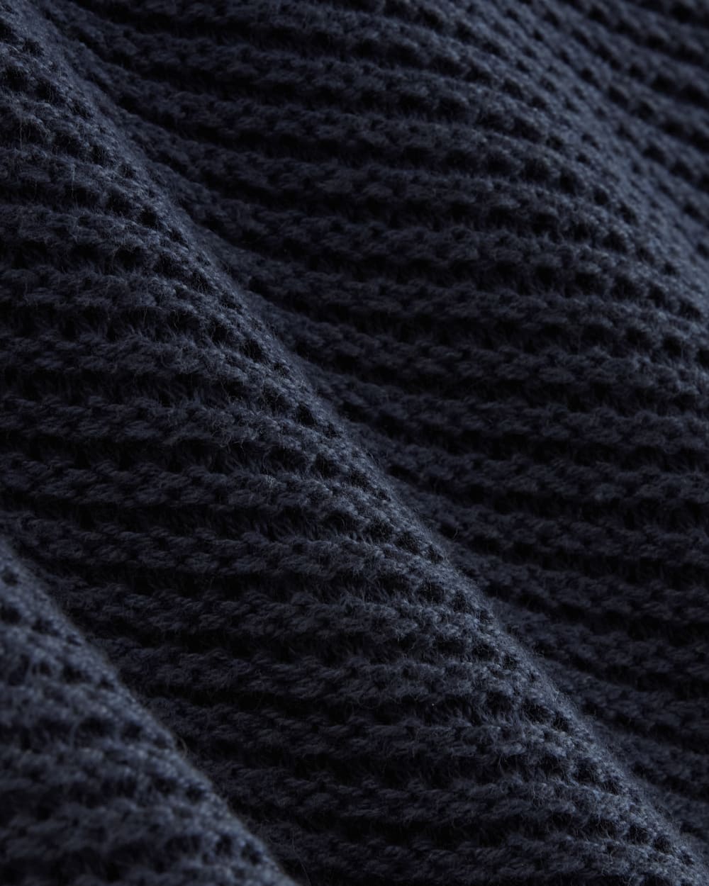 The Organic Cotton Open-Stitch Tank in Navy — detail view