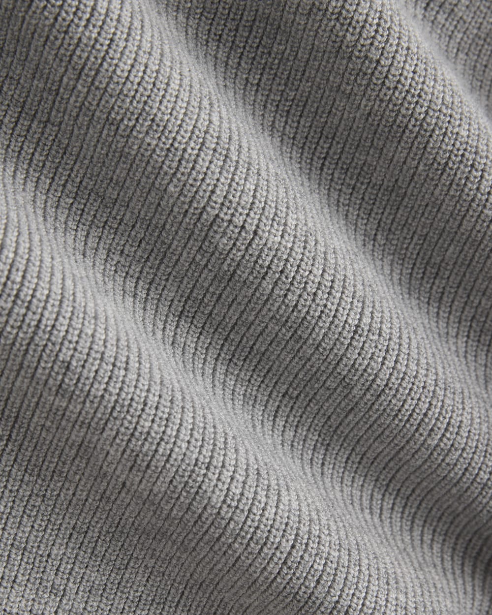 Knit Quarter-Zip Polo in Light Heathered Grey — detail view