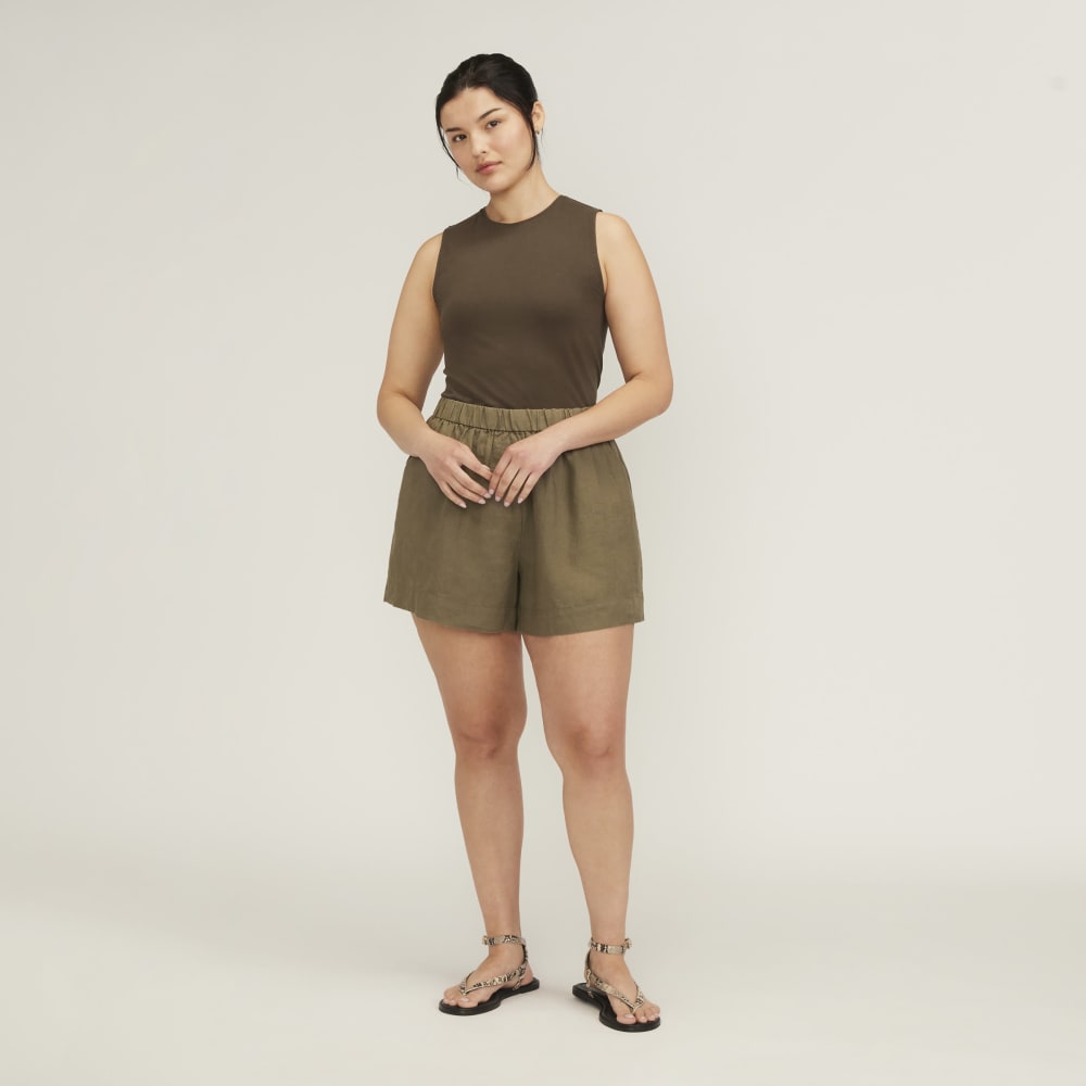 The Supima® Form Tank in Cocoa — detail view