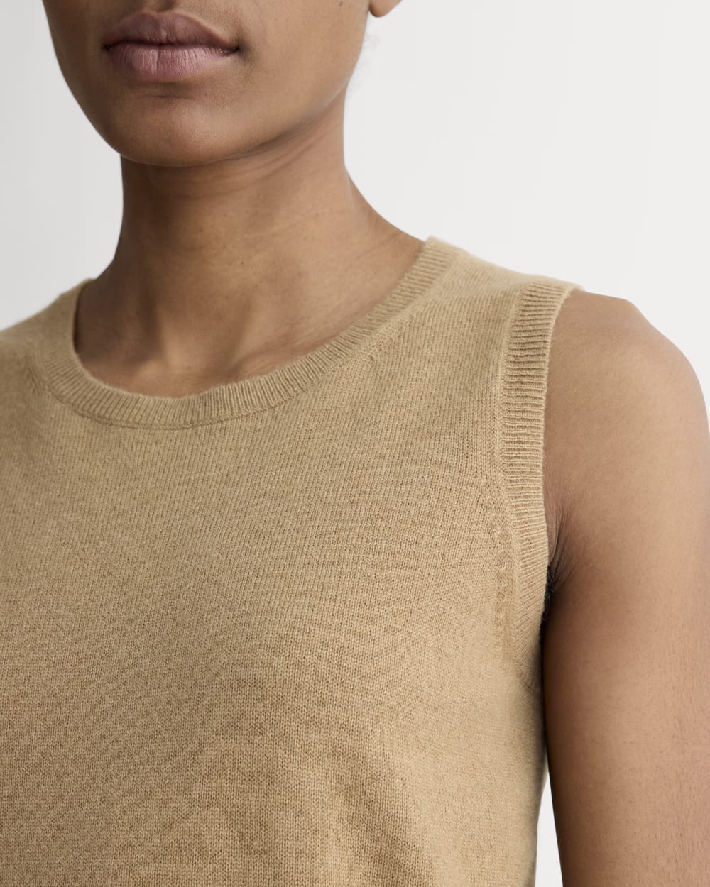 The Classic Tank in Cashmere in Tiger's Eye — detail view