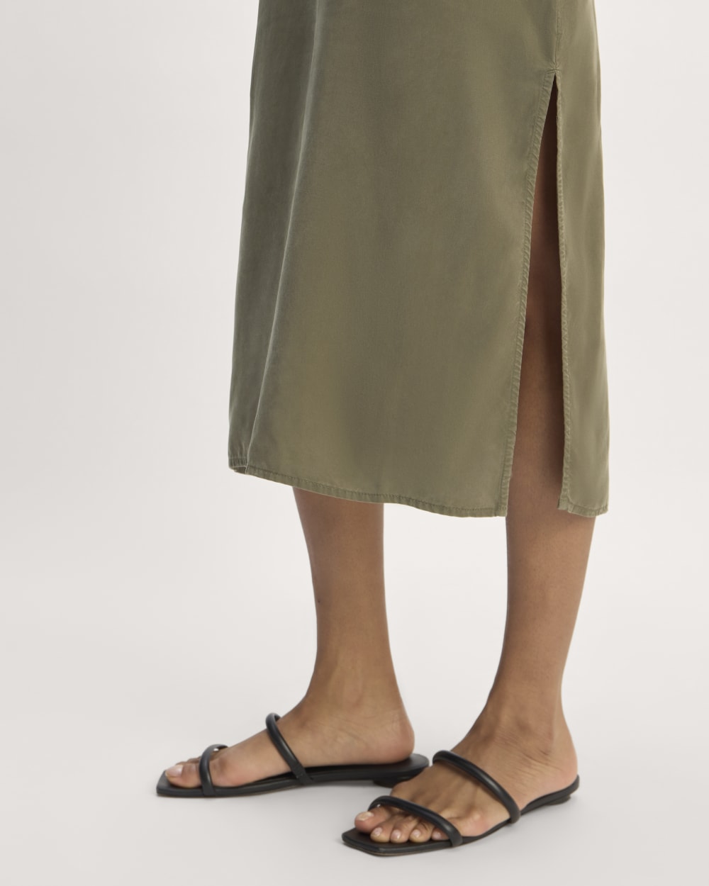 The TENCEL™ Midi Slip Dress in Kalamata — detail view