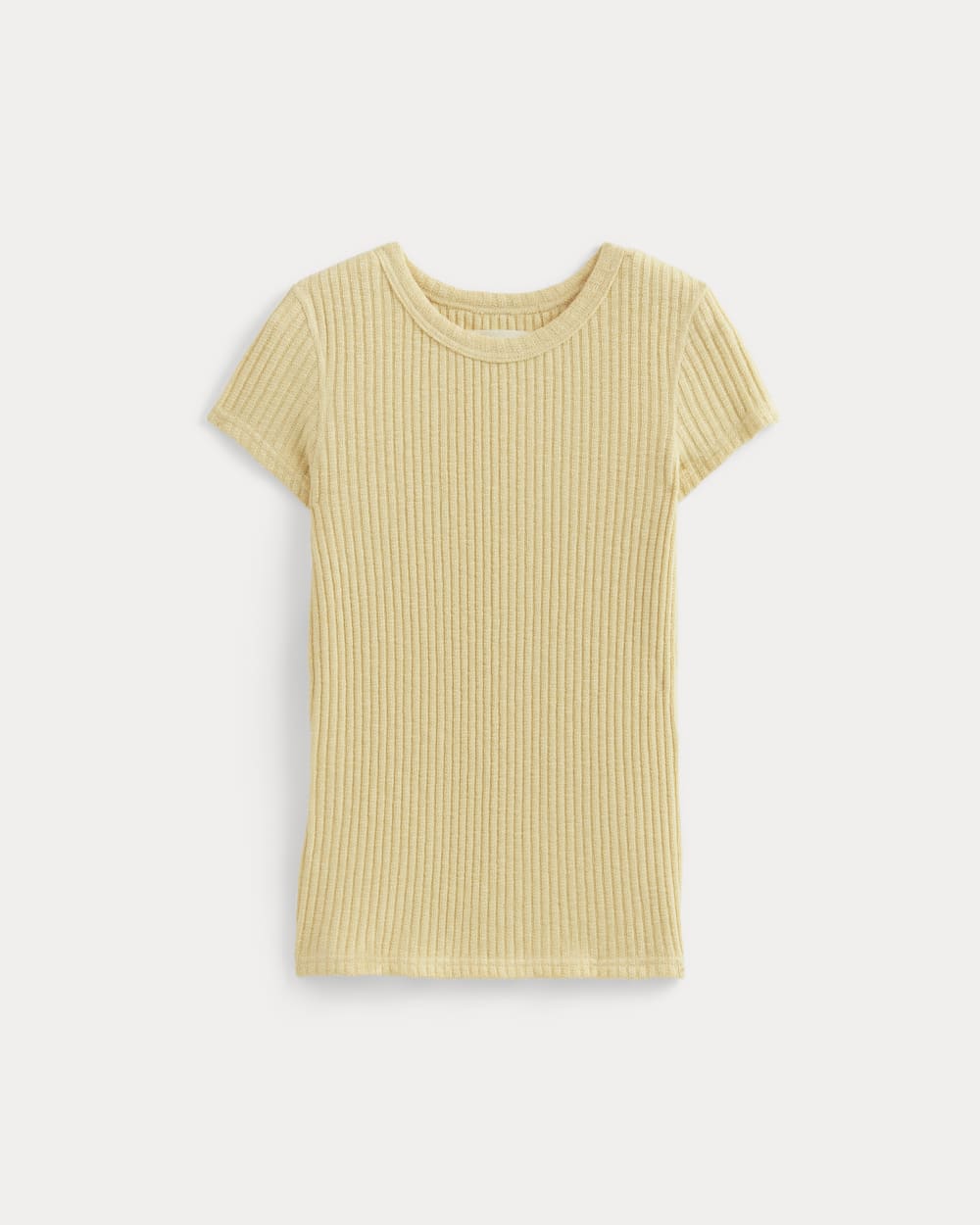 The Cozy Rib Tee in Banana Crepe — alternate view