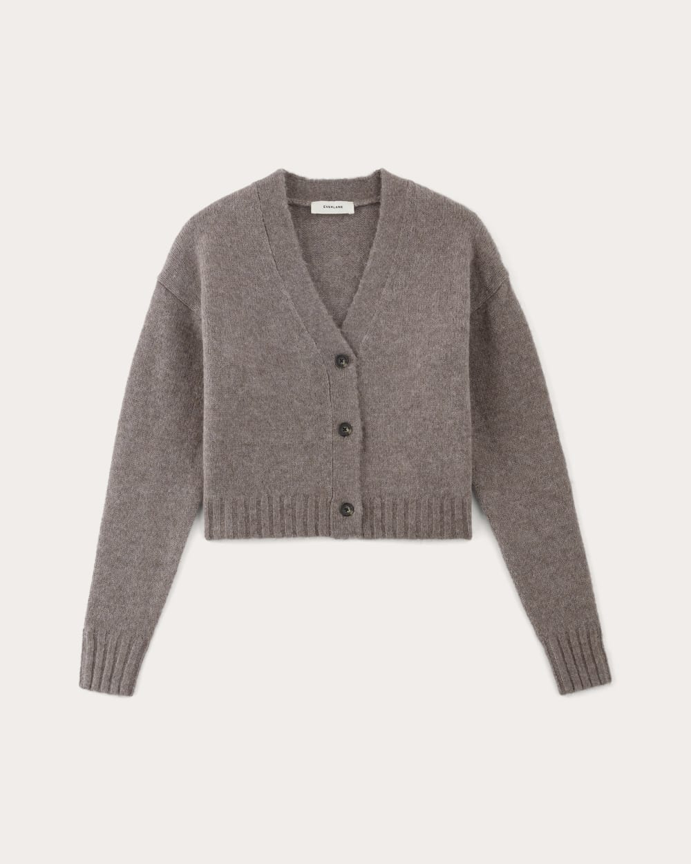 The Boxy Cardigan in Alpaca in Taupe Melange — alternate view