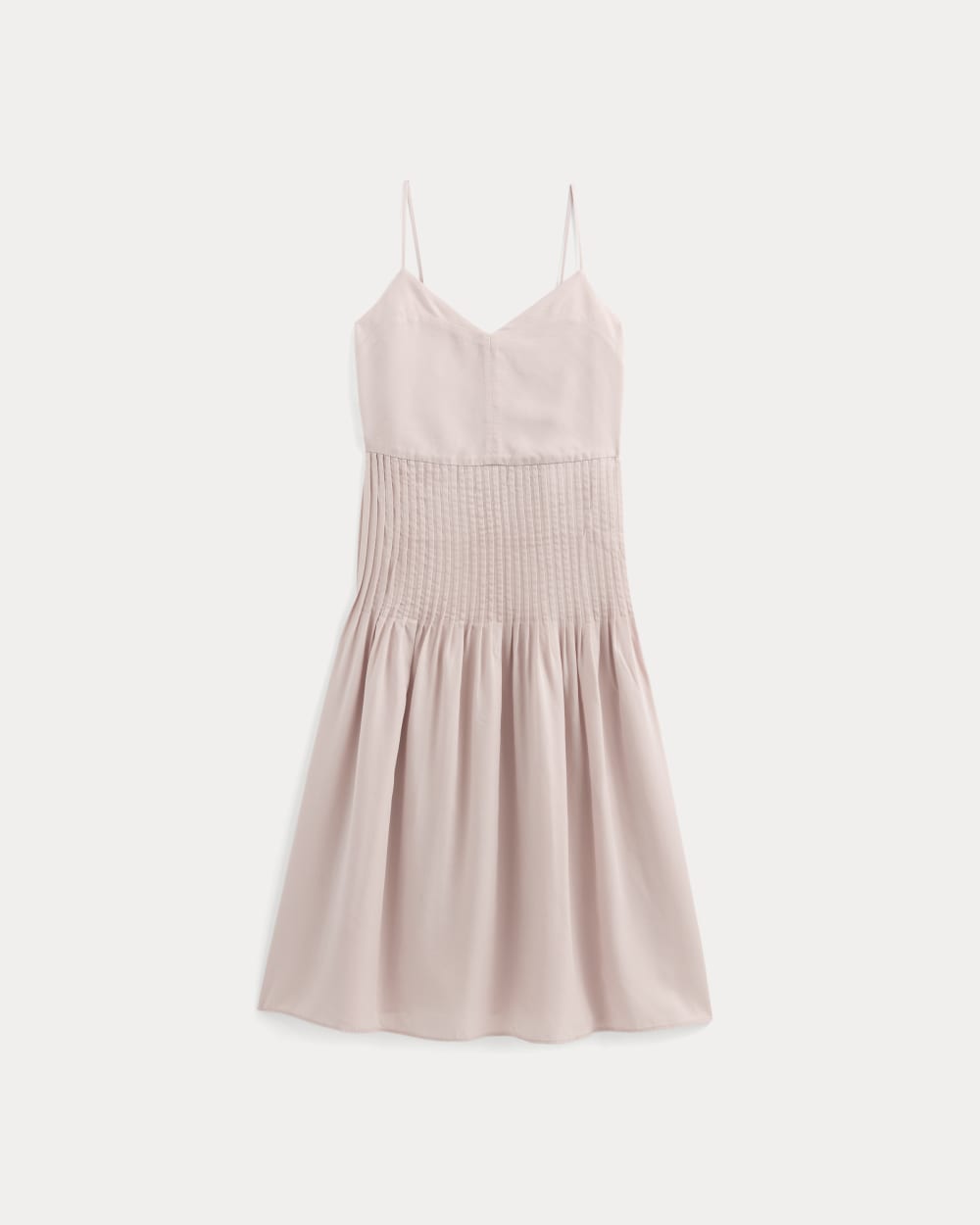 The Pleated Slip Dress in Butterlite in Soft Rose — alternate view