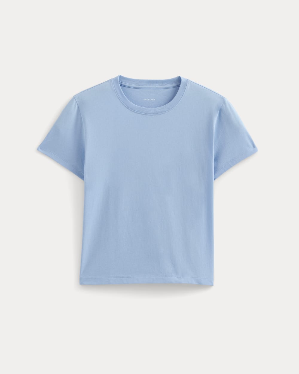 The Box-Cut Tee in Essential Cotton in Open Air Blue — alternate view