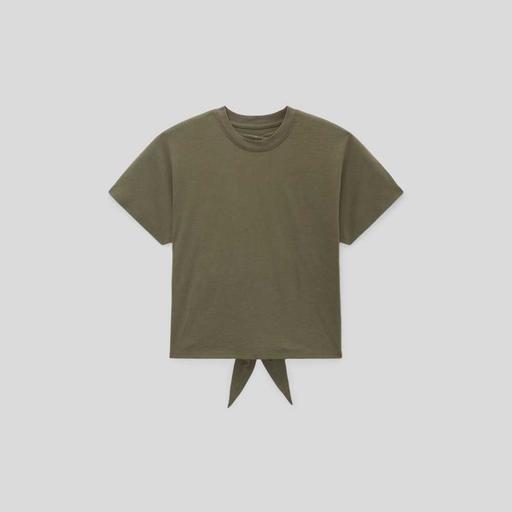 The Organic Cotton Tie Back Tee in Kalamata — alternate view