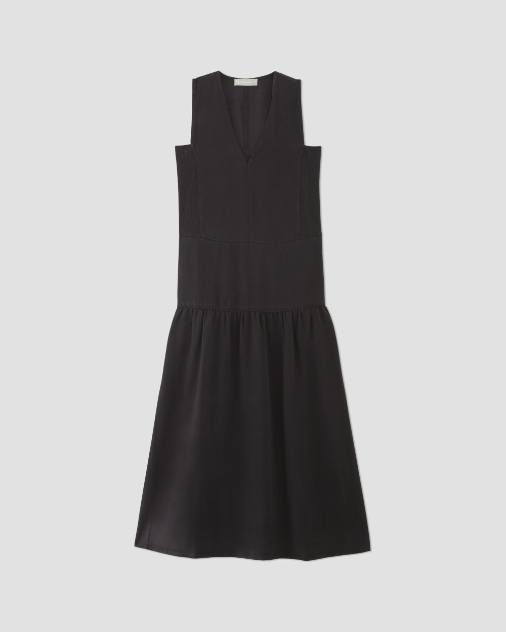 The TENCEL™ V-Neck Dress in Black — alternate view