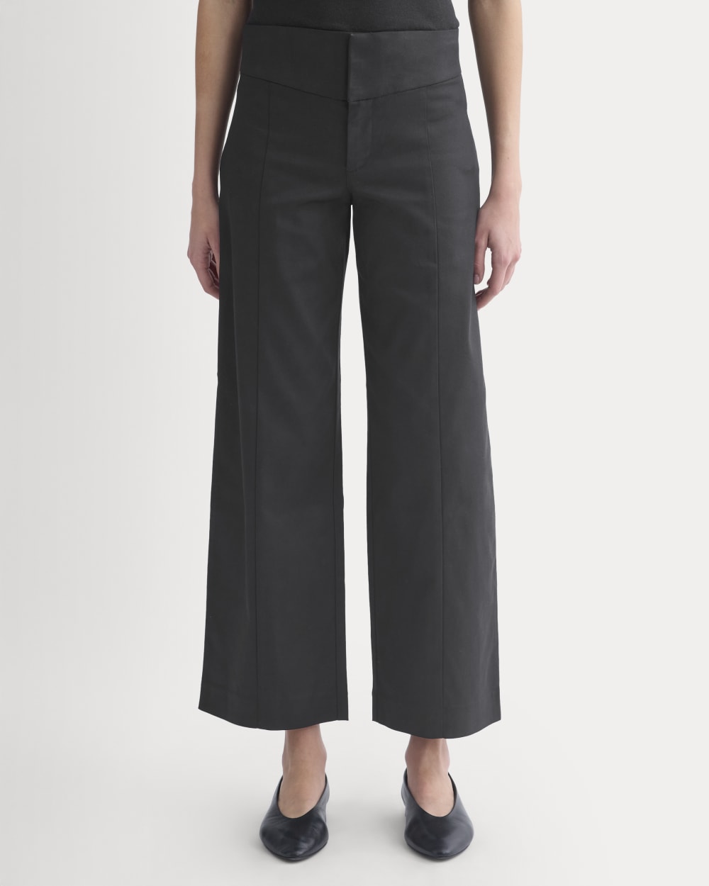 Tailored Drape Seam Pant in Black — detail view