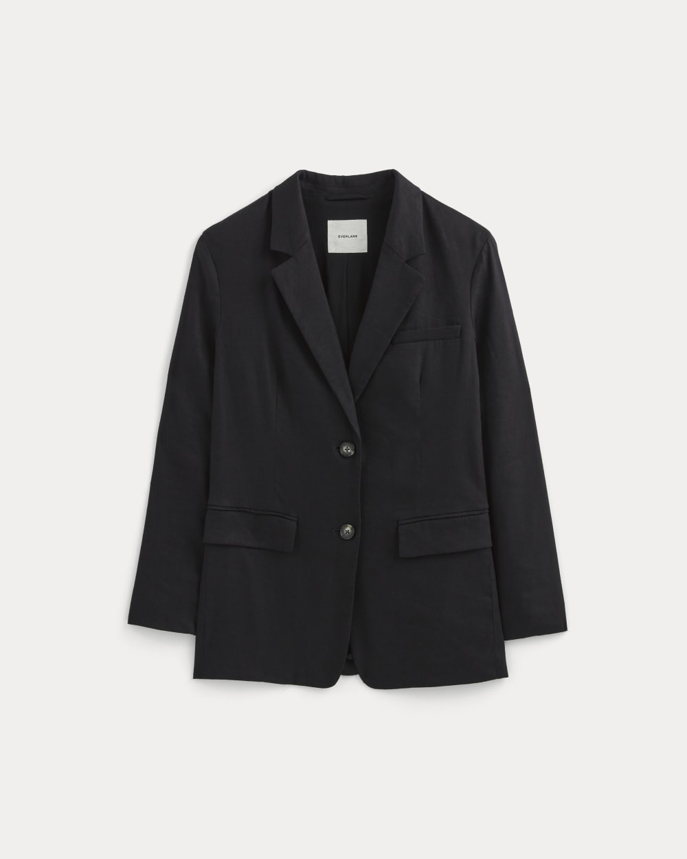 The Oversized Blazer in Stretch Linen in Black — alternate view