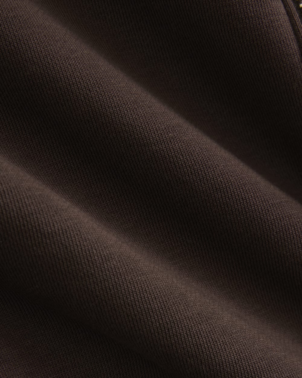 Luxe Fleece Track Jacket in Dark Chocolate — detail view