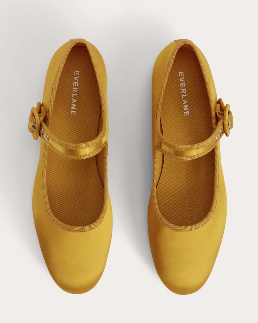 The Day Buckle Mary Jane in Golden Yellow Satin — alternate view