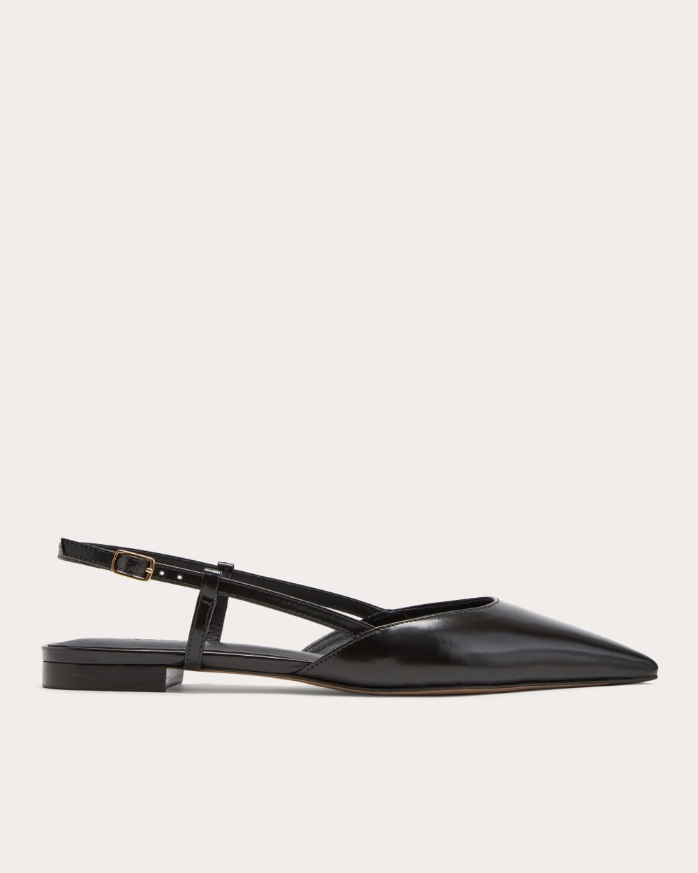 The Studio Slingback Flat in Black — front view