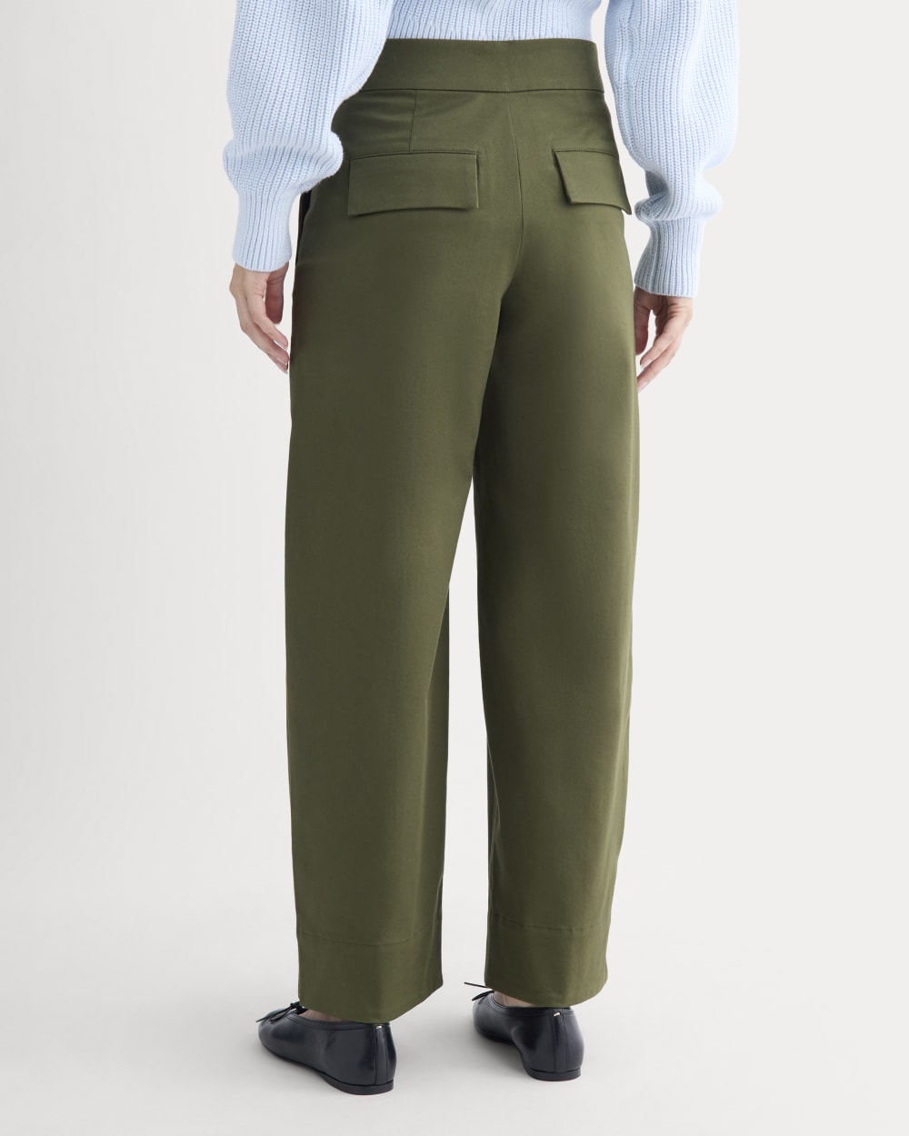 Seamed Balloon Pant in Olive Night — detail view