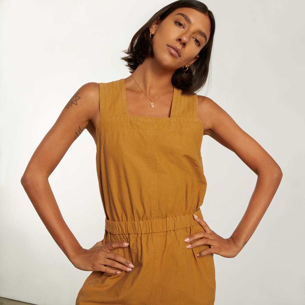 The Fatigue Apron Jumpsuit in Amber — alternate view