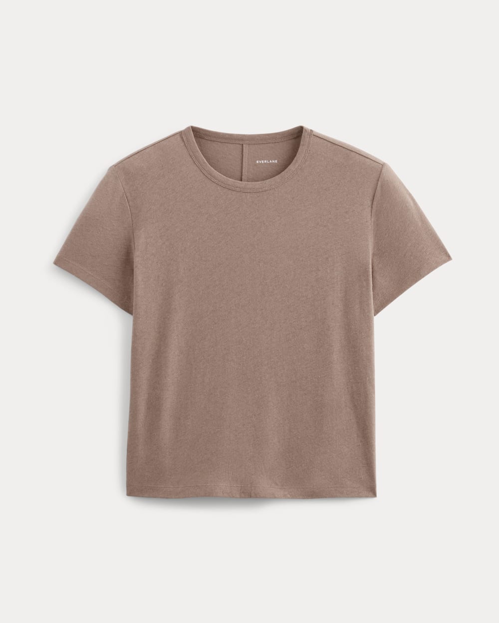 The Box-Cut Tee in Cotton Linen in Rose Dusk — detail view
