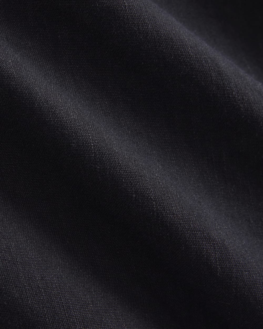 Mini Shift Dress in Stretch Linen in Black — detail view