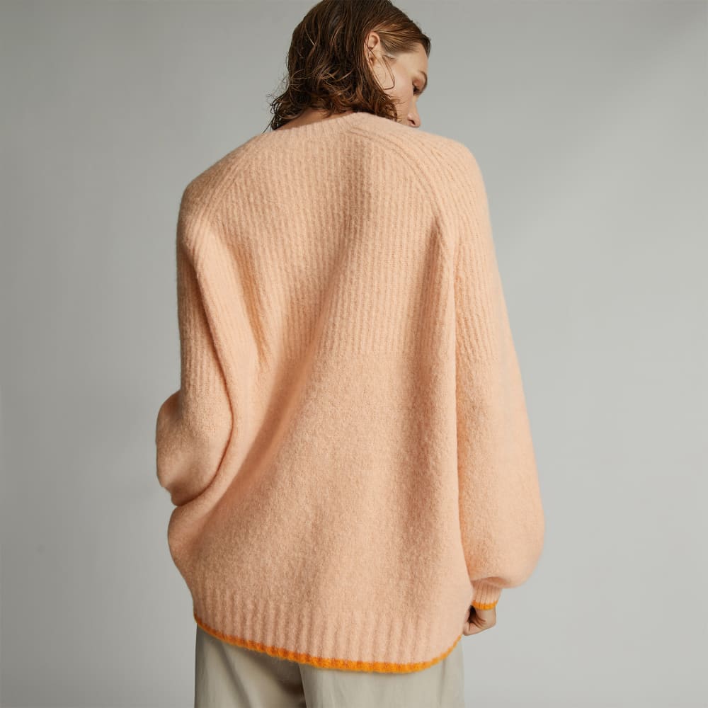 The SuperFuzz Alpaca Oversized Crew in Apricot — detail view