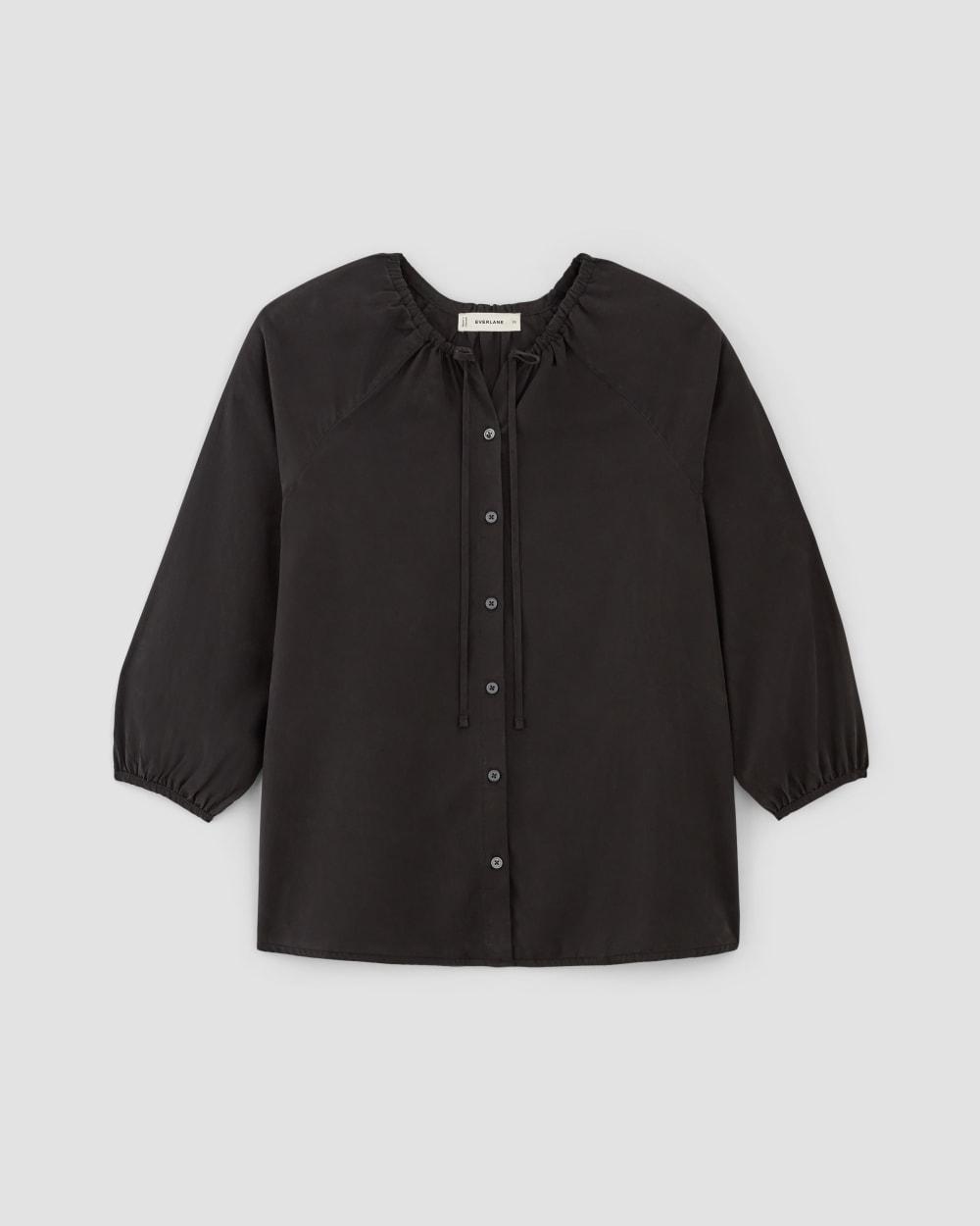 The Gathered Shirt in Butterlite in Black — alternate view