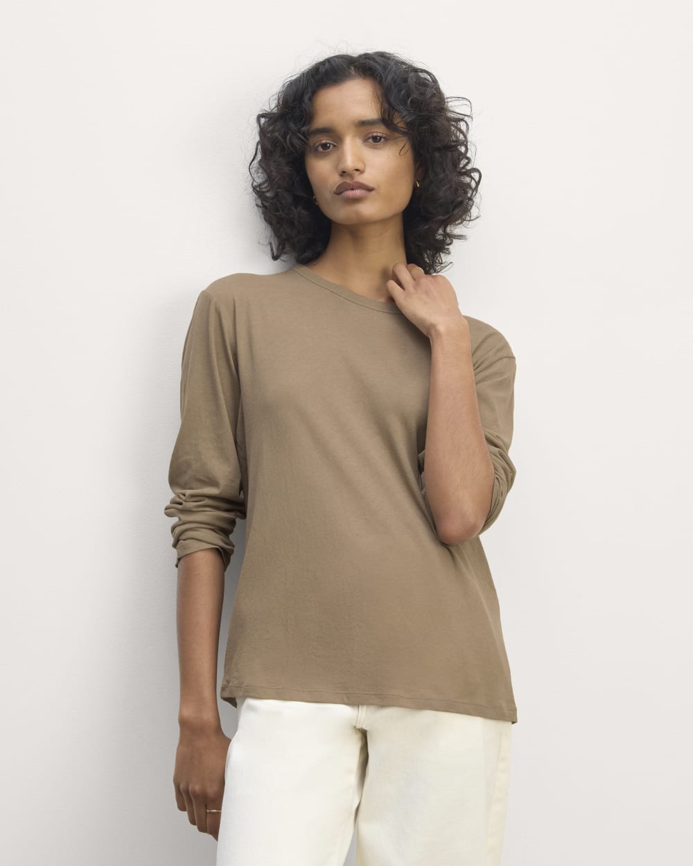 The Air Long-Sleeve Tee in Clay — front view