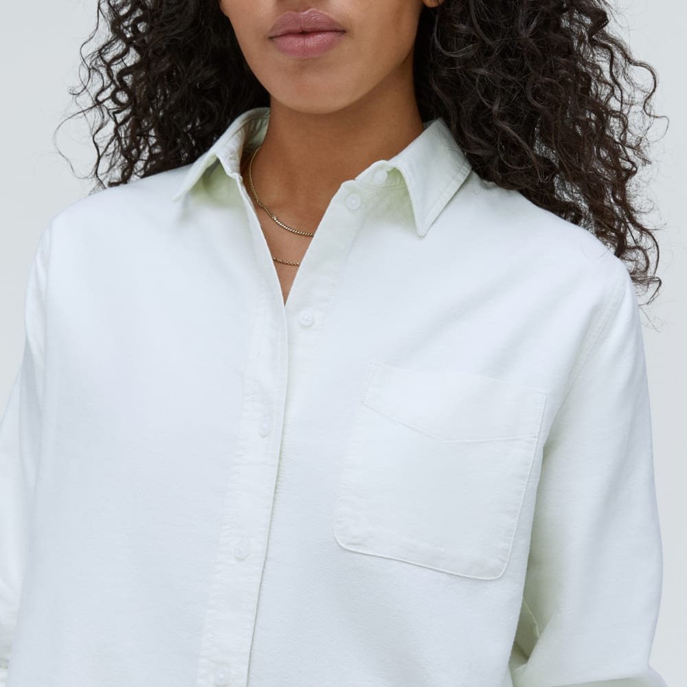 The Must-Have Oxford Shirt in Seafoam Green — detail view