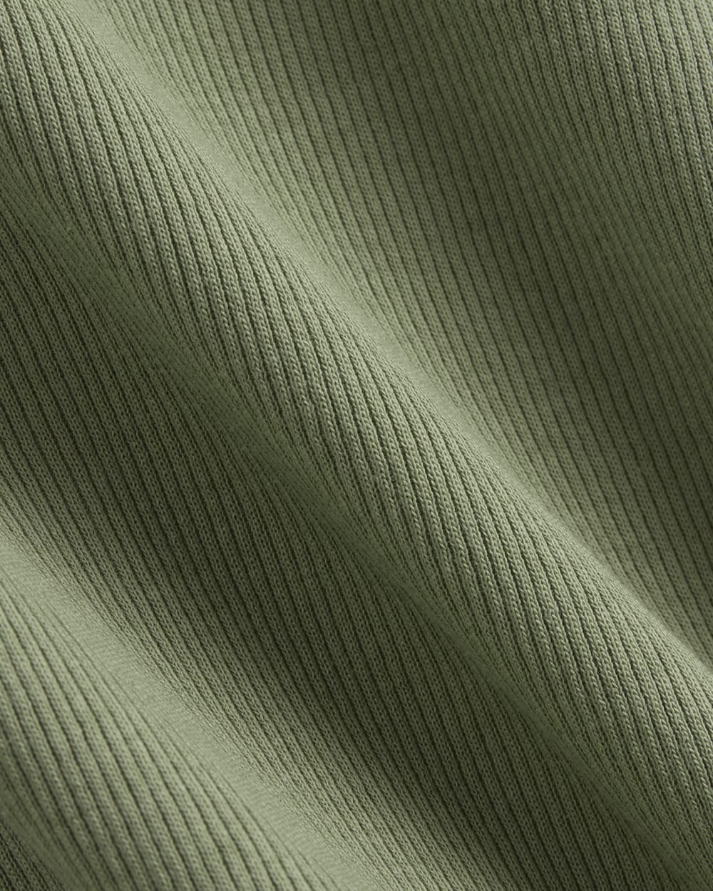 The Luxe Rib Funnel-Neck Tank in Sagebrush — detail view