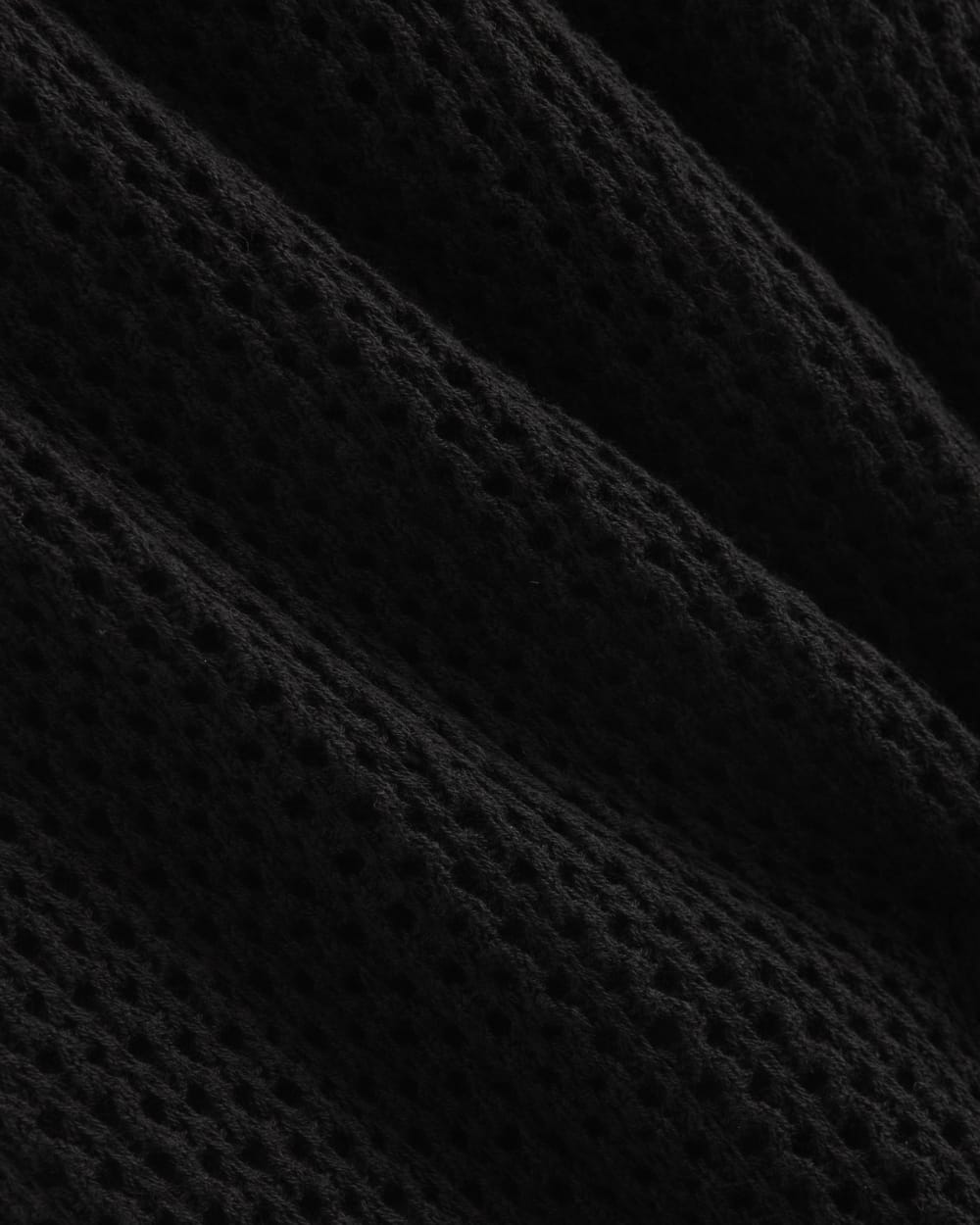 Lace Knit Maxi Sweater Dress in Black — detail view