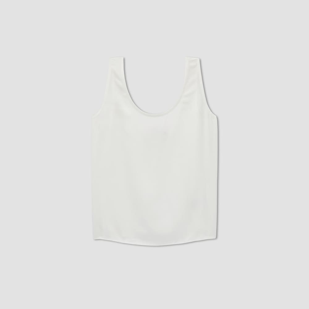 The Scoop Tank in Washable Silk in Off-White — alternate view