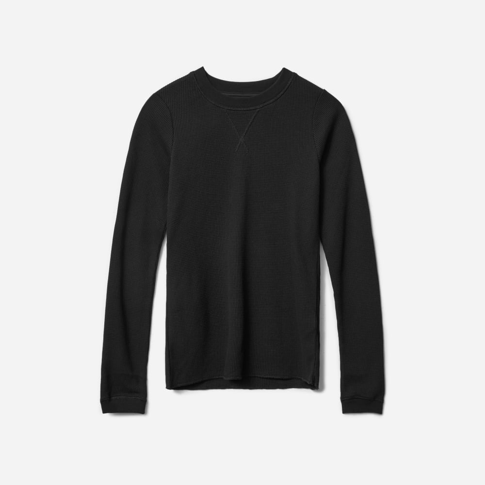 The Organic Cotton Waffle Tee in Black — alternate view