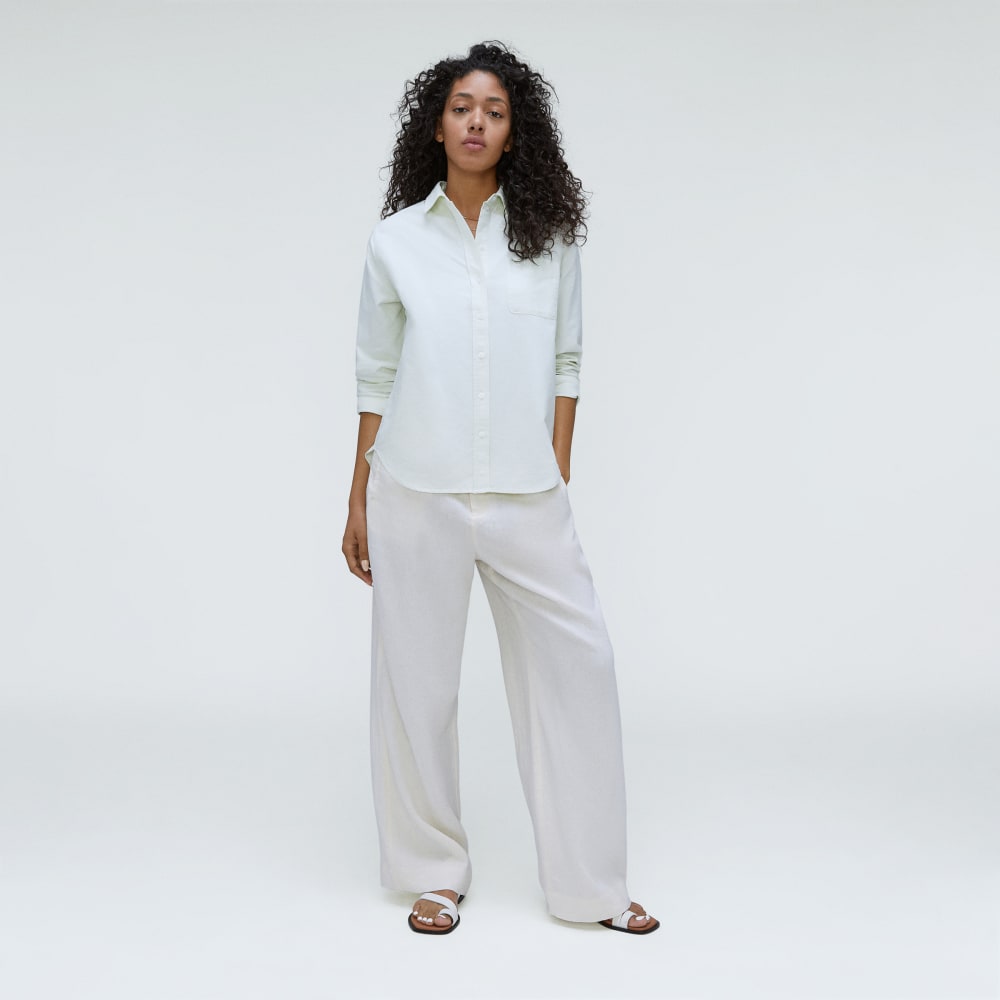 The Must-Have Oxford Shirt in Seafoam Green — detail view