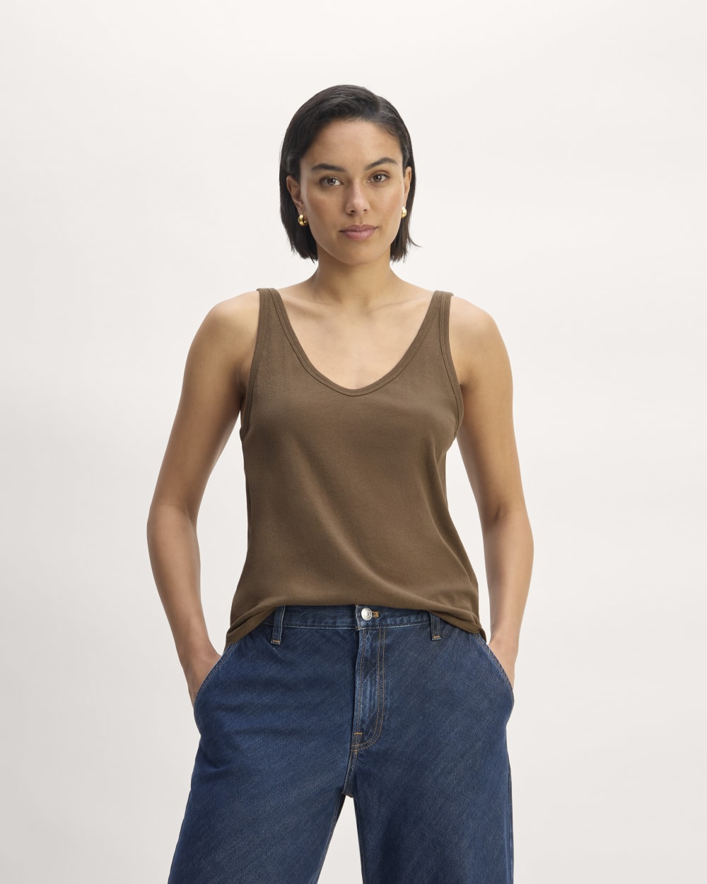 The Air Cami in Cocoa — front view