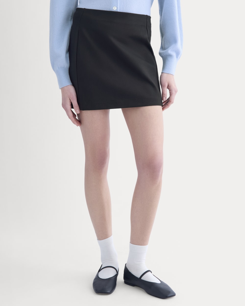 Ponte Mini Skirt in Black — detail view