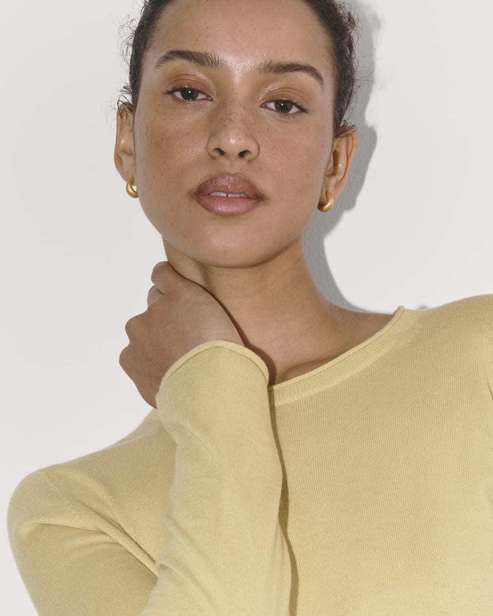 The Crew in Cotton Cashmere in Parsnip — detail view