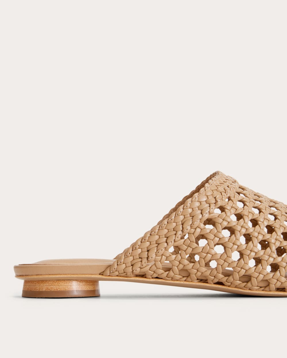 The Day Mule in Light Taupe Woven — detail view