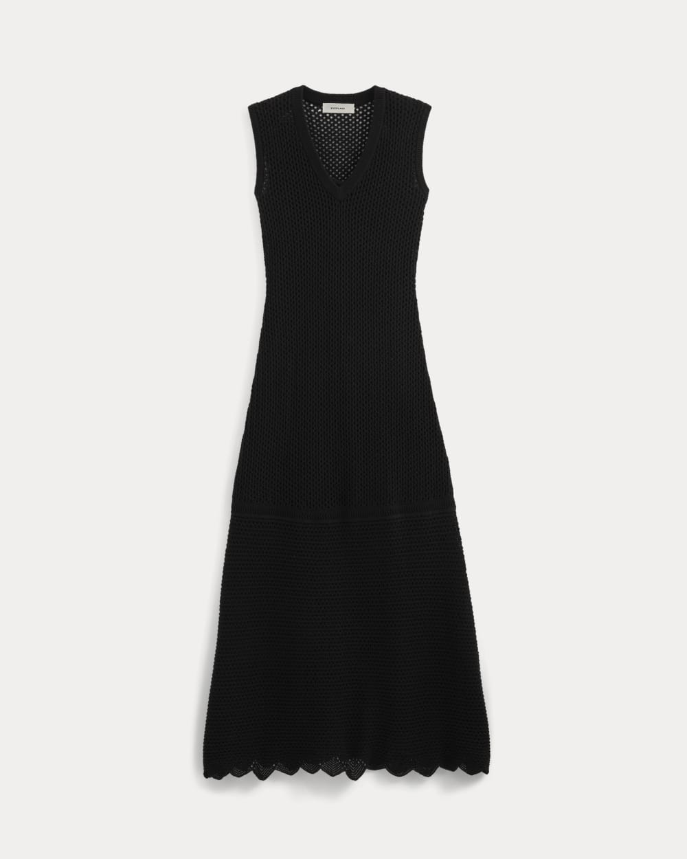 Lace Knit Maxi Sweater Dress in Black — alternate view