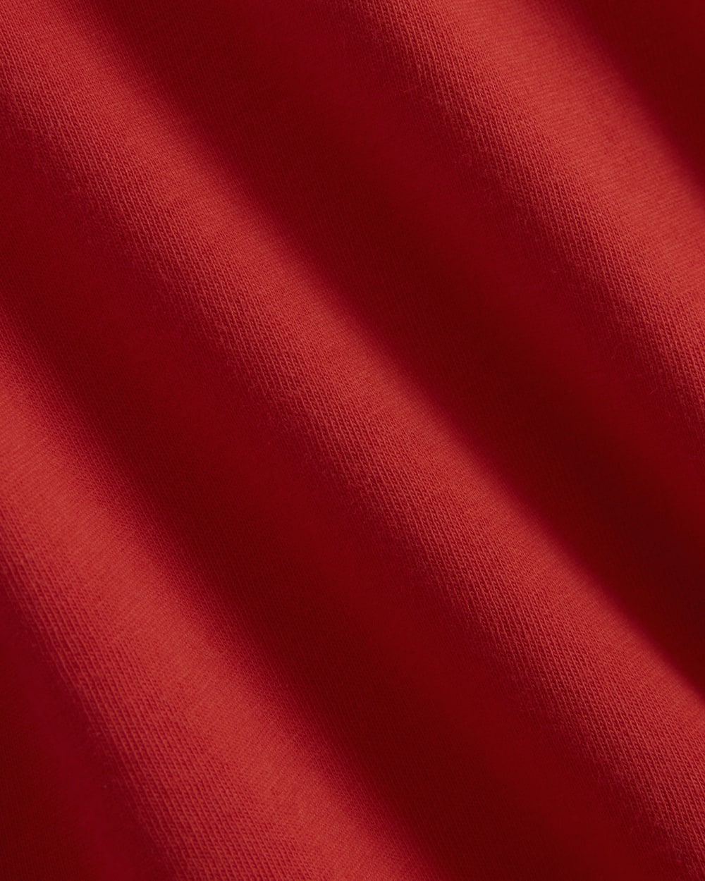 The Box-Cut Tee in Essential Cotton in Fiery Red — detail view