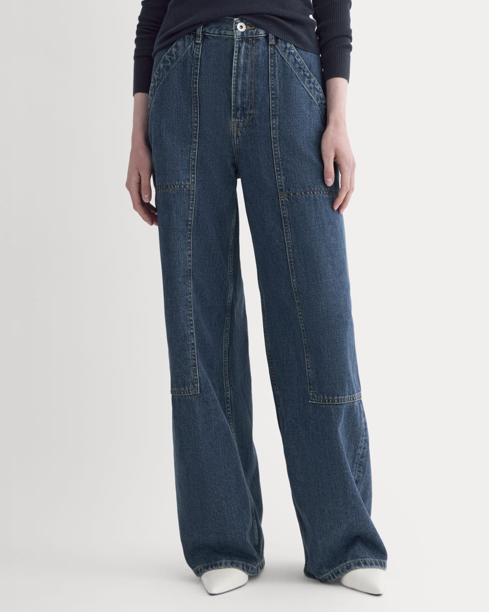 The Carpenter Jean in Mid Indigo — detail view