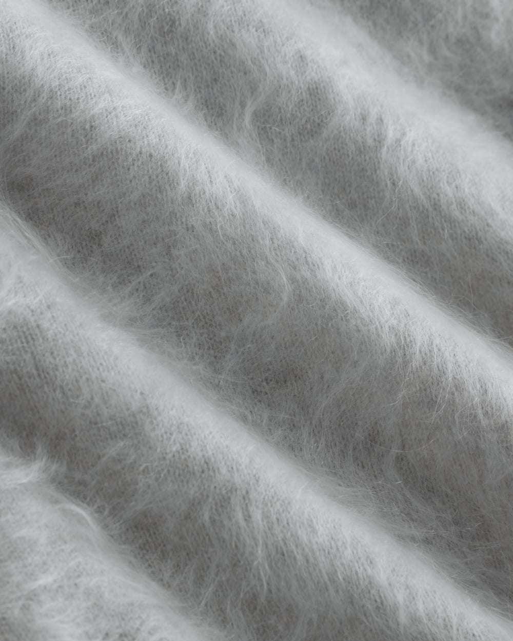 Lush Cashmere Cropped Polo Sweater in Sanderling Gray — detail view
