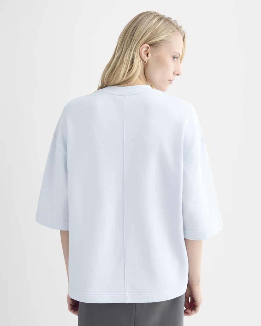 Lightweight Terry Oversized Tee in Skywriting — detail view