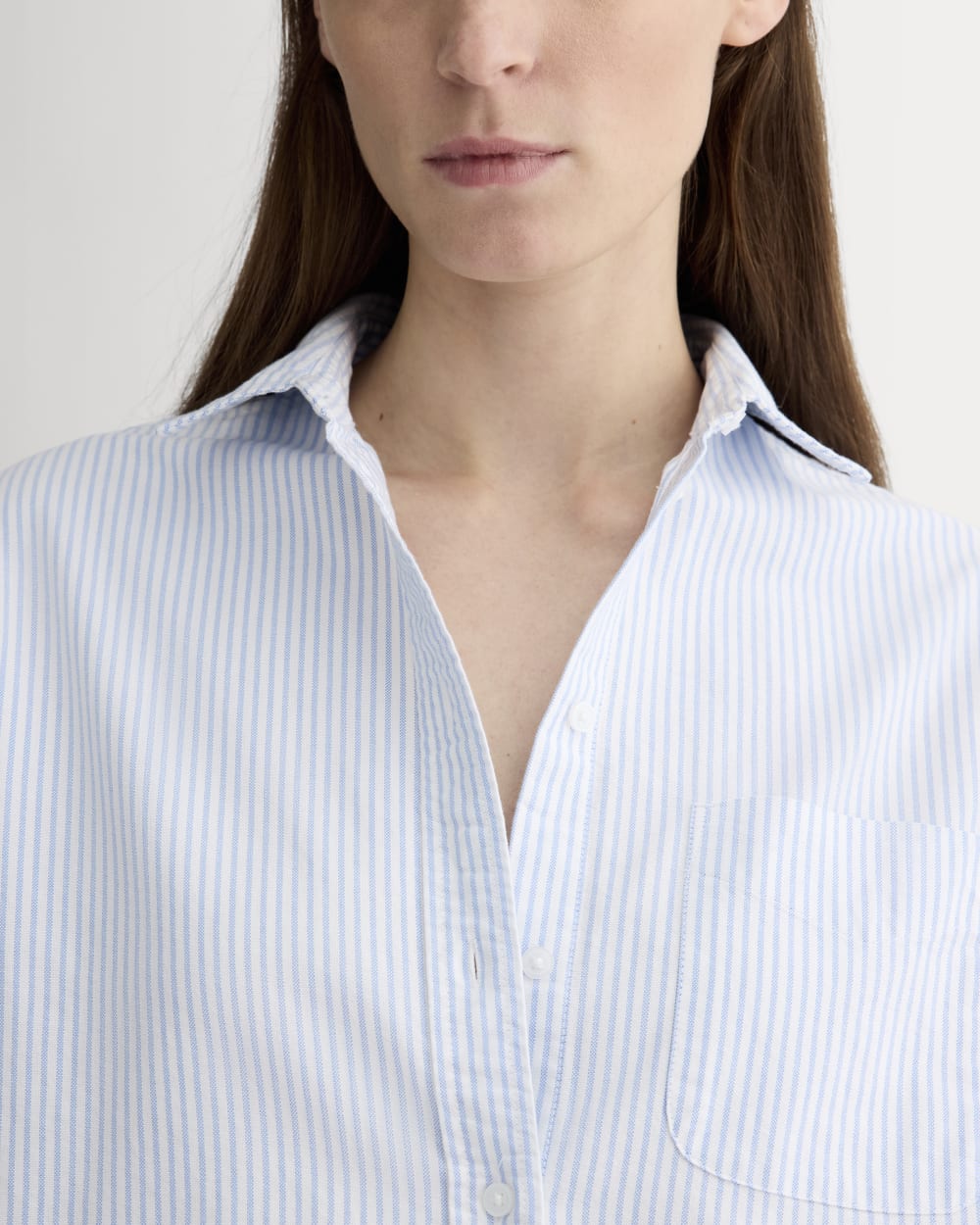 The Must-Have Oxford Shirt in White / Blue — detail view