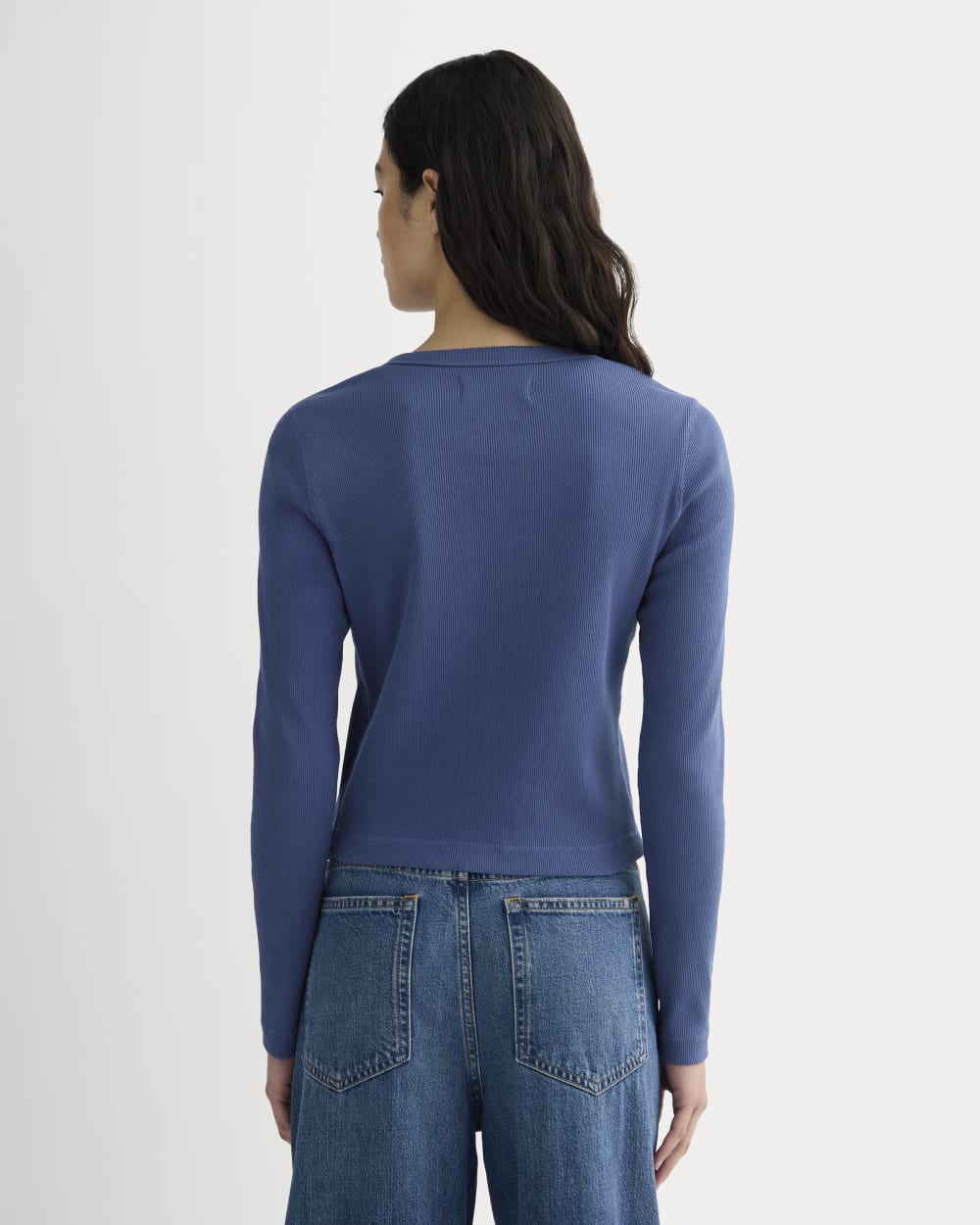 The Selfie Cardigan in Bright Cobalt — detail view