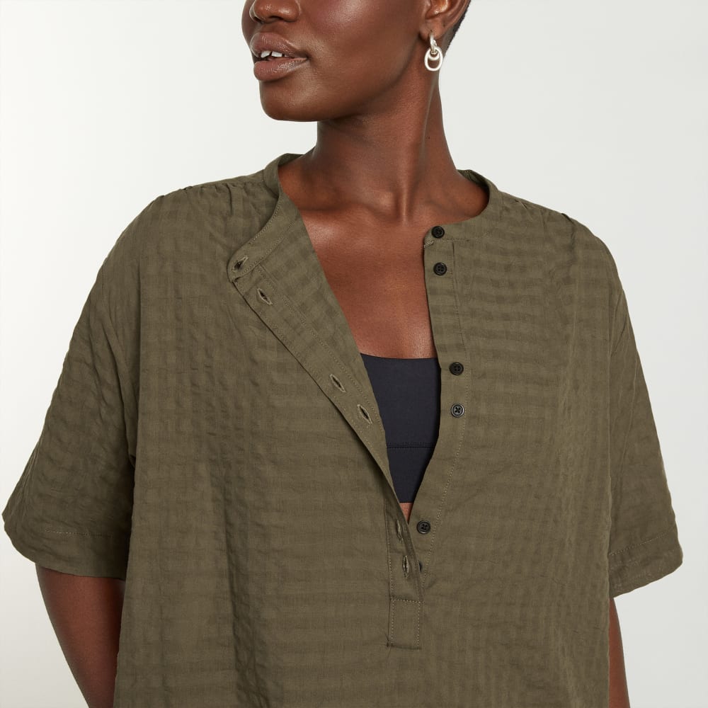 The Caftan Dress in Beech — detail view